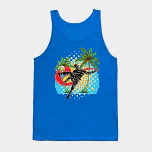 Soccer Player on the Beach Tank Top